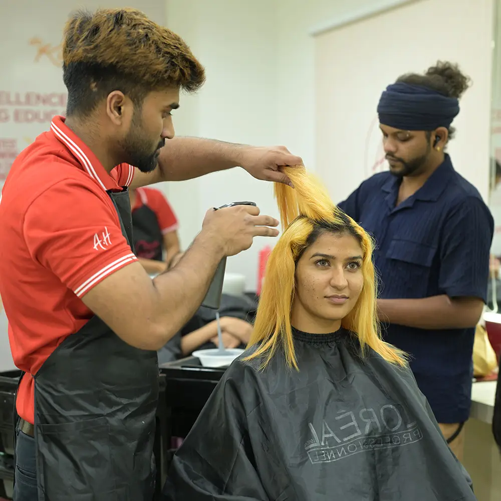 hair coloring in best salon in vijaywada
