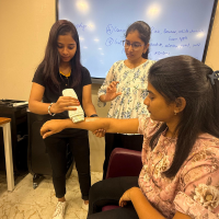 Students practicing beauty techniques during a hands-on session and Makeup Academy in Kukatpally